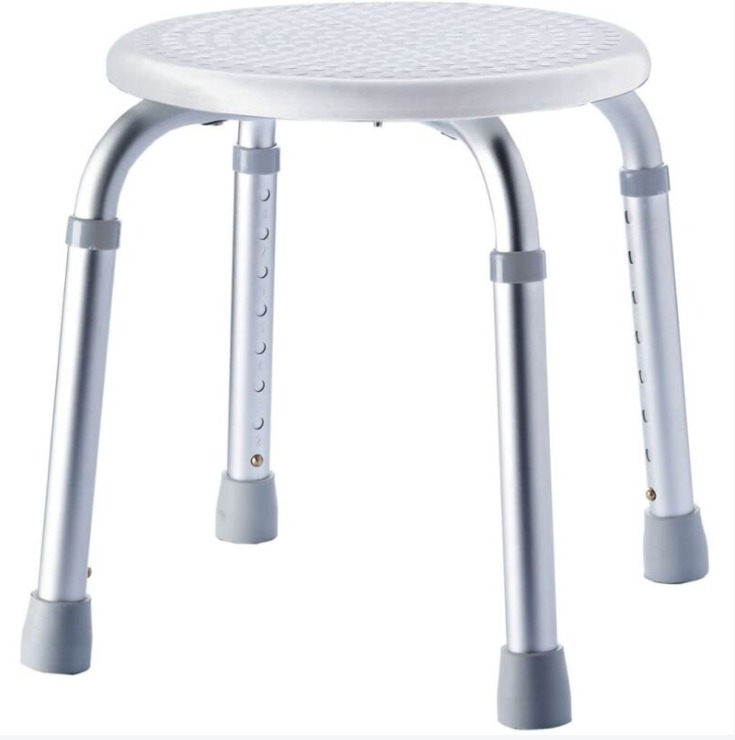 Bathroom Stool Round White Max 110 kg