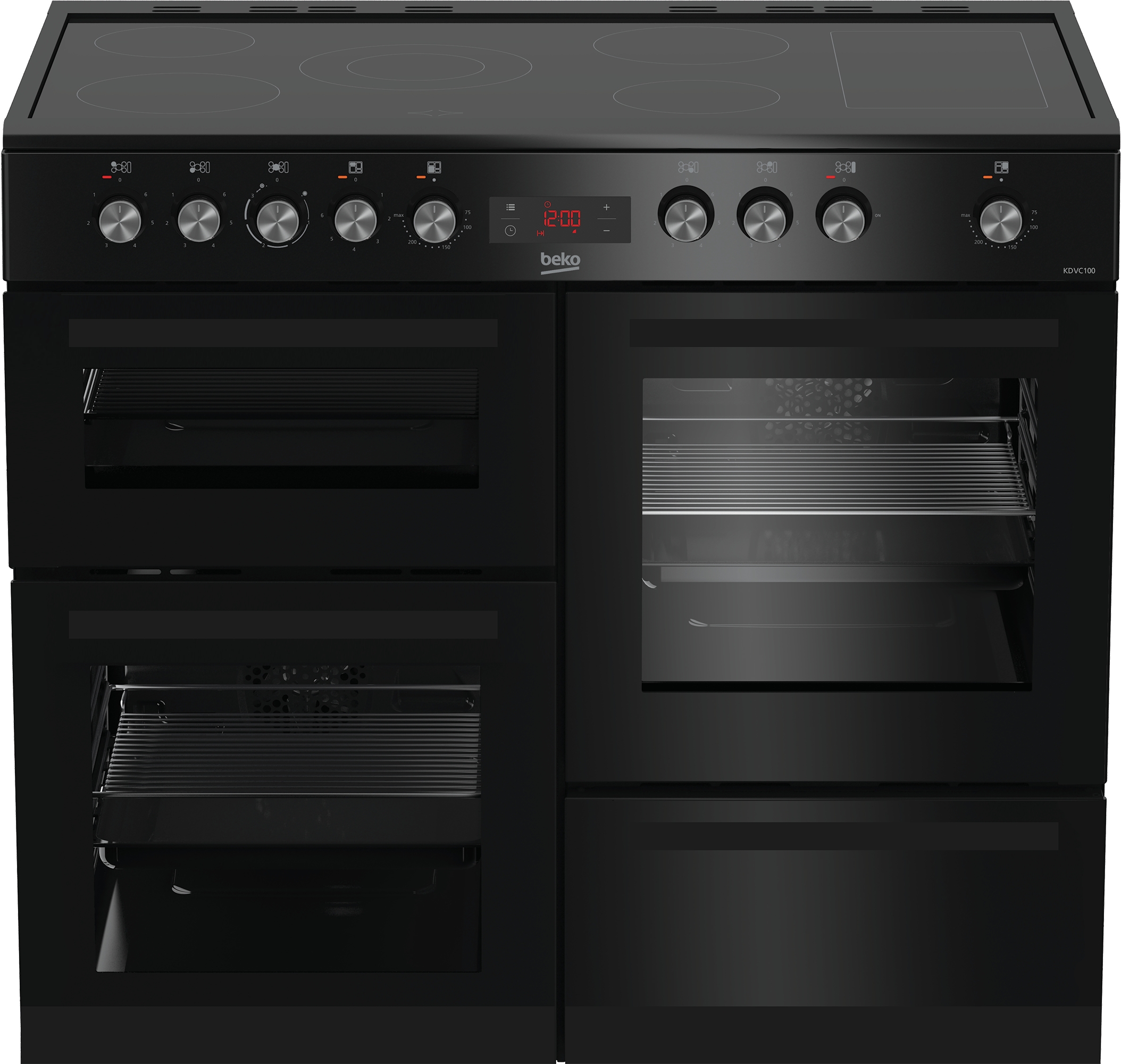 Beko Freestanding 100cm double oven range cooker KDVC100K