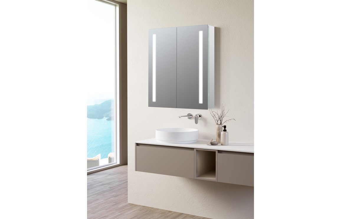 Sakura 600mm 2 Door Front-Lit LED Mirror Cabinet