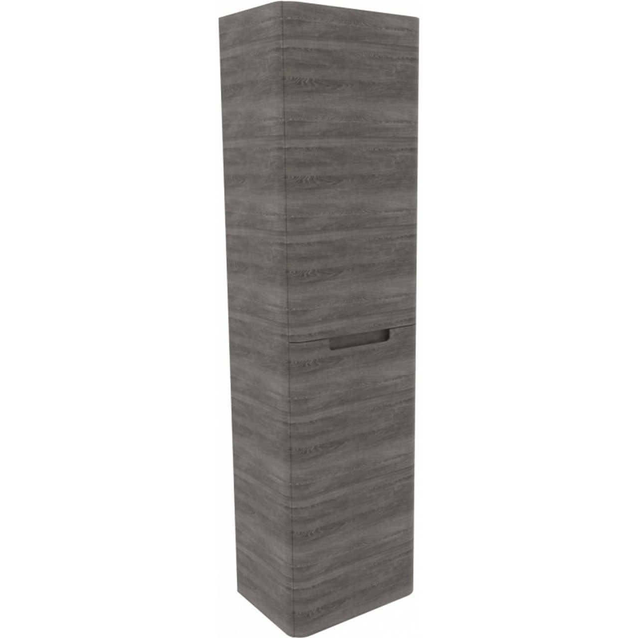 MONZA GRAPHITE OAK PVC 400MM WALL HUNG TALLBOY STORAGE CABINET