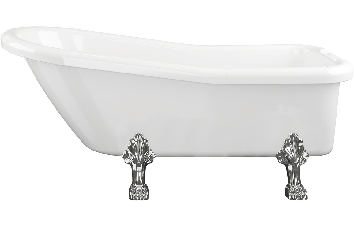 Bayswater Freestanding 1530x670x760mm 2TH Bath w/Feet - White