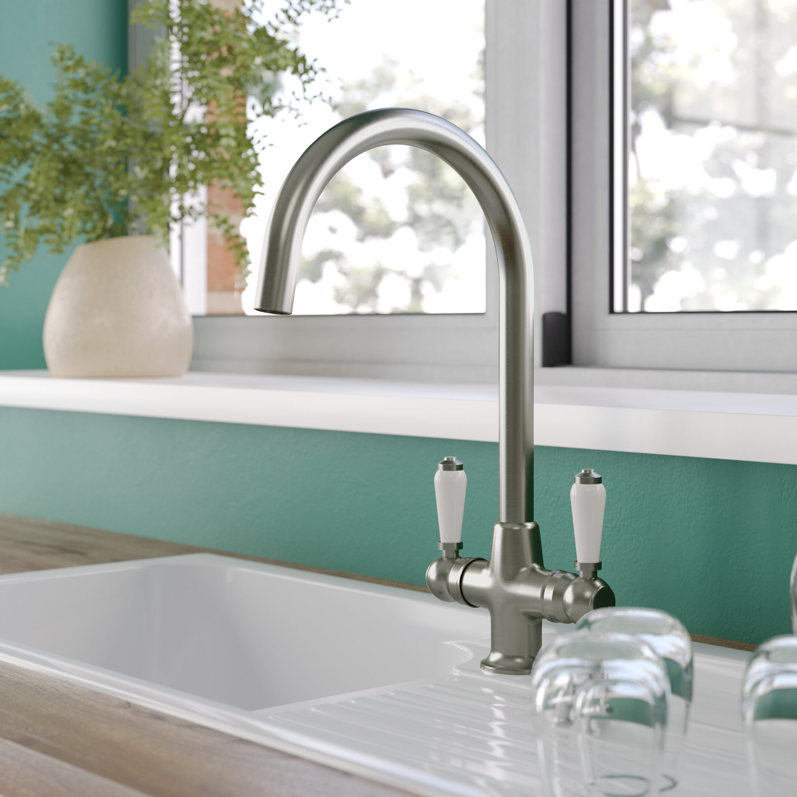 Eden Monobloc Mixer Tap - Brushed Chrome