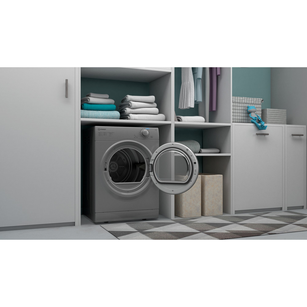INDESIT Air-vented tumble dryer: freestanding, 8,0kg - Silver - I1D80SUK