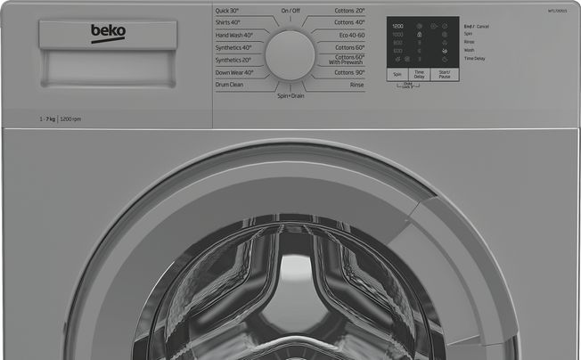 BEKO Silver Freestanding 7kg 1200rpm Washing Machine - WTL72051S 