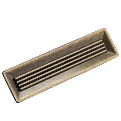 Rectangular knob - antique brass