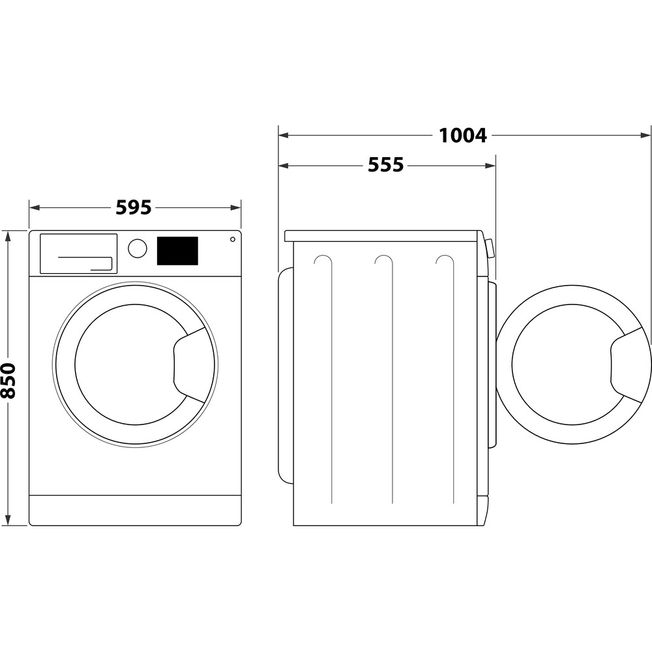 Indesit Freestanding washer dryer: 9,0kg - BDE 96436X W UK N