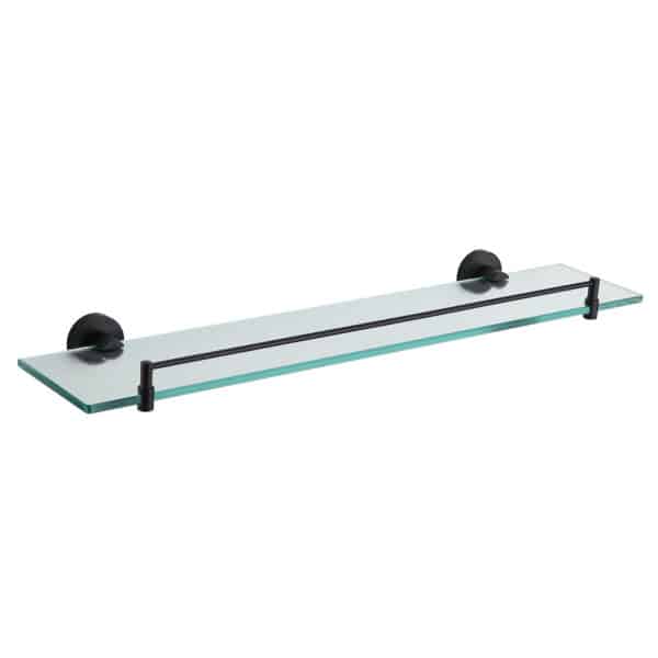 BLACK WALL MOUNTED BATHROOM VANITY SHELF