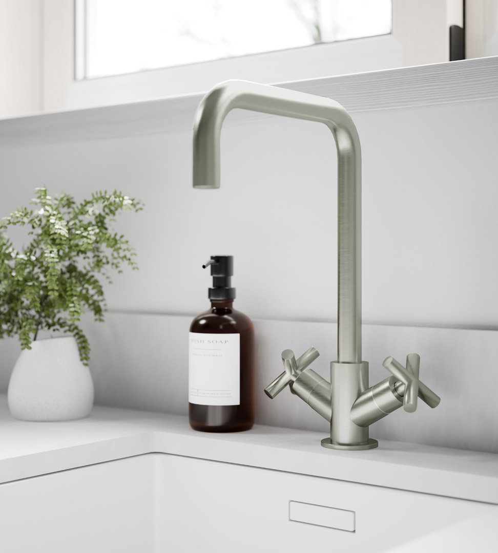Isak Monobloc Mixer Tap - Brushed Chrome