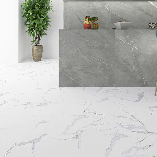 CARRARA WHITE MARBLE - KLICKER FLOOR (2.22 Sq Yd)