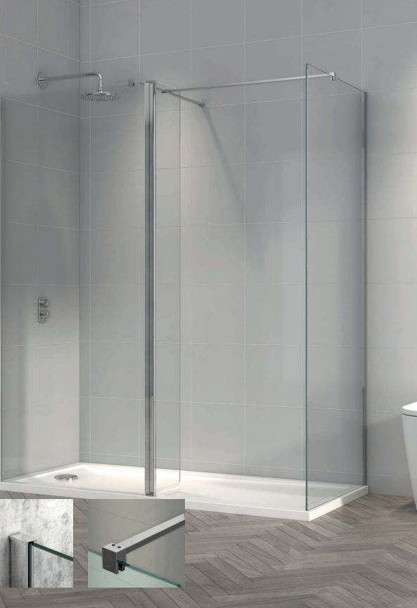 8mm Chrome Wet-Room Panels - prices from £135.00