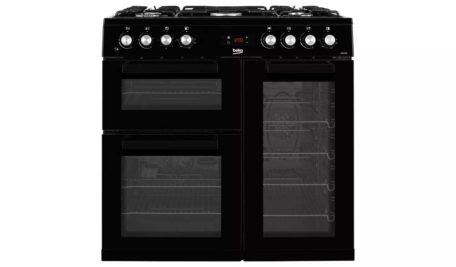 Beko KDVF90K 90cm Dual Fuel Range Cooker - Black 