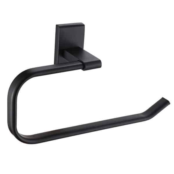 BLACK WALL MOUNTED TOWEL RING UNITY