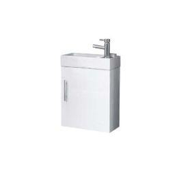 Lanza Cloakroom Vanity Wall Mounted - High Gloss White