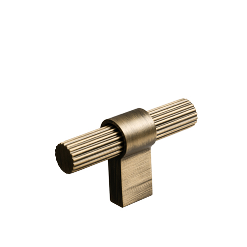 Fluted t bar - antique brushed brass