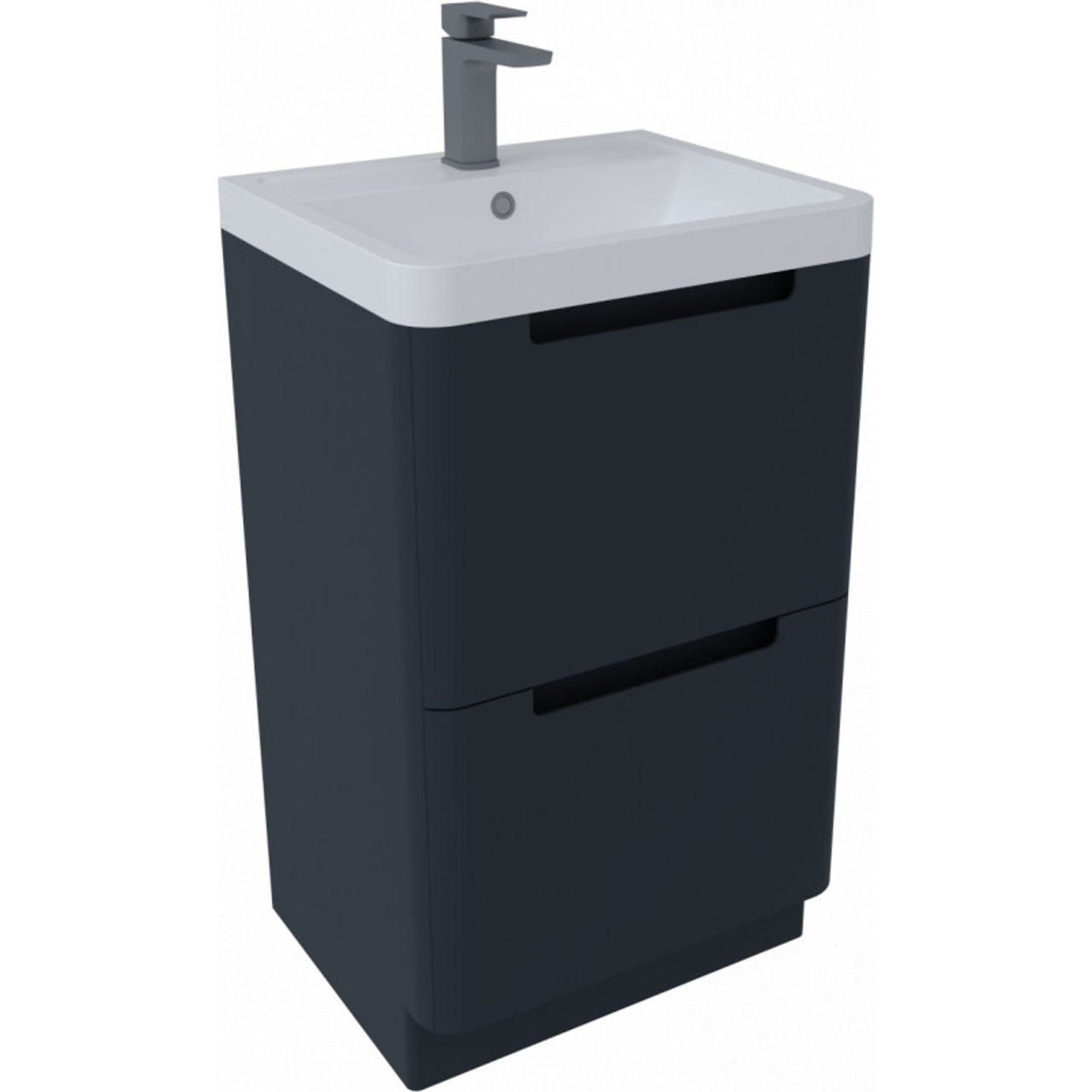 MONZA SHADOW GREY 500MM FLOOR STANDING VANITY UNIT & BASIN