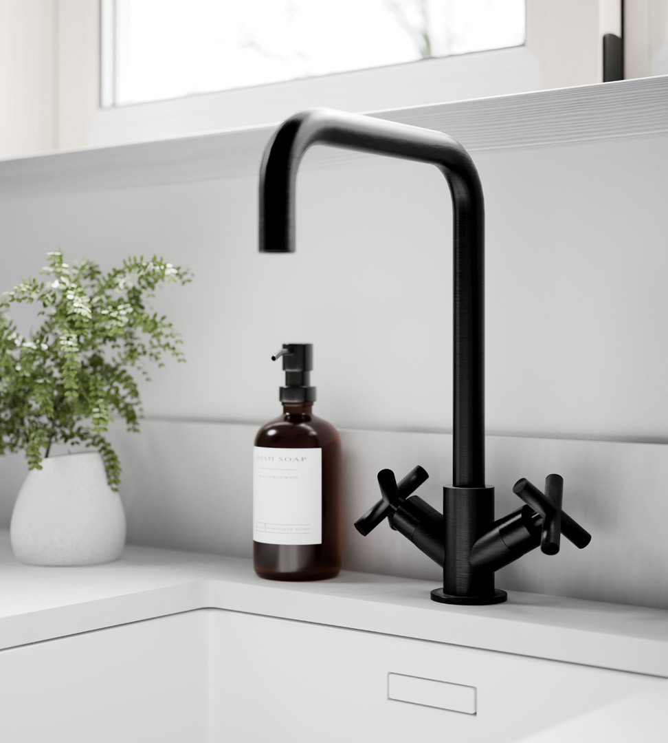 Isak Monobloc Mixer Tap - Brushed Black