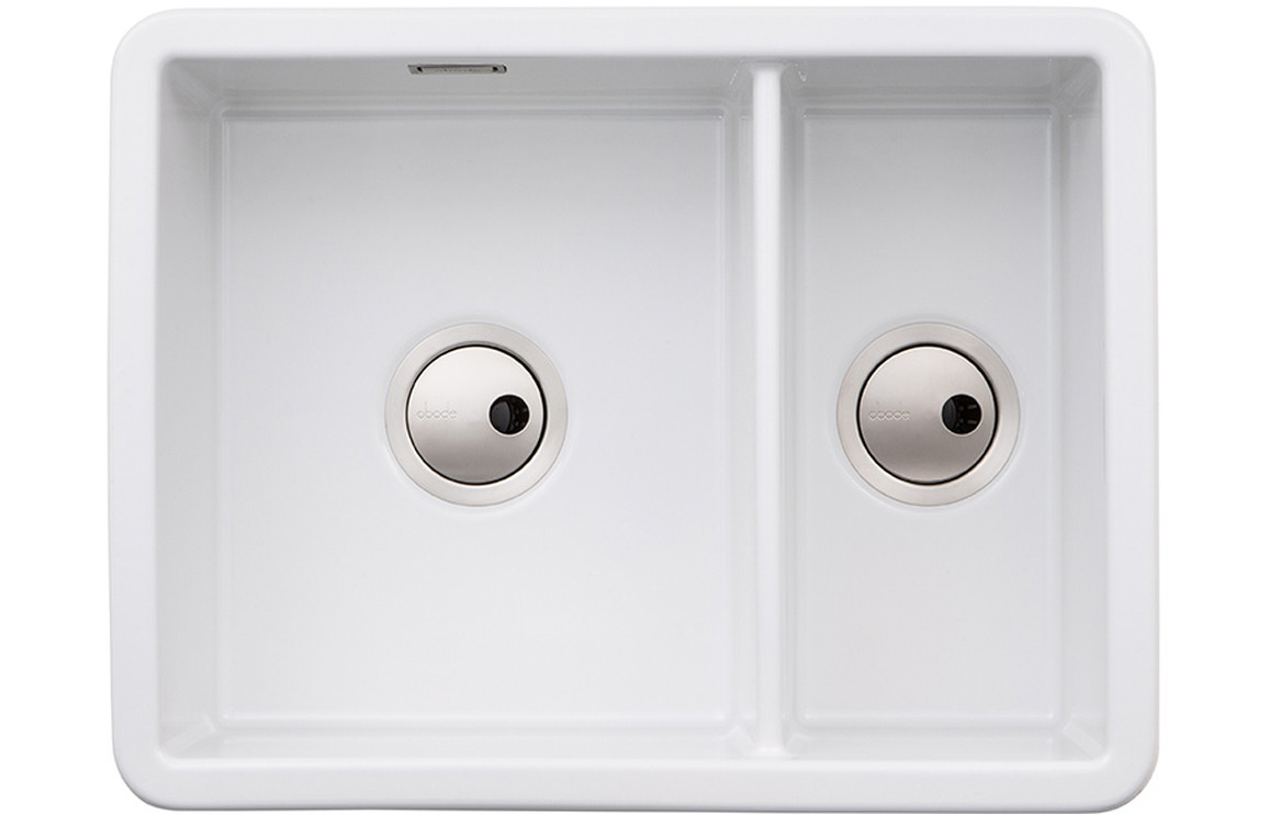 Abode Sandon 1.5B Ceramic Undermount/Inset Sink - White