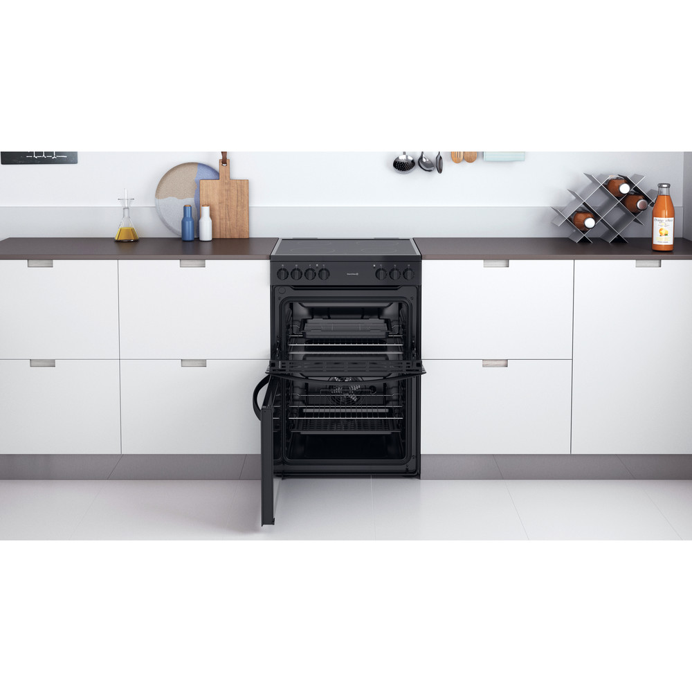 INDESIT Electric freestanding double cooker: 60cm - ID67V9KMB/UK