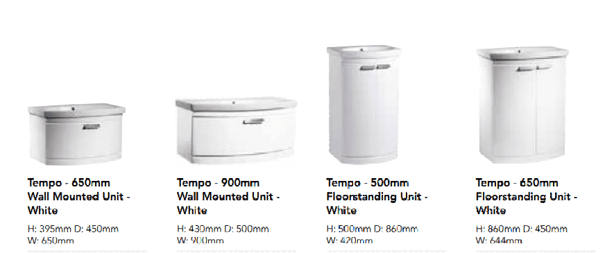 Bathroom Furniture, TEMPO Range, Strabane Wholesale Ltd, Strabane, Co. Tyrone, BT82 8EH, 02871382374