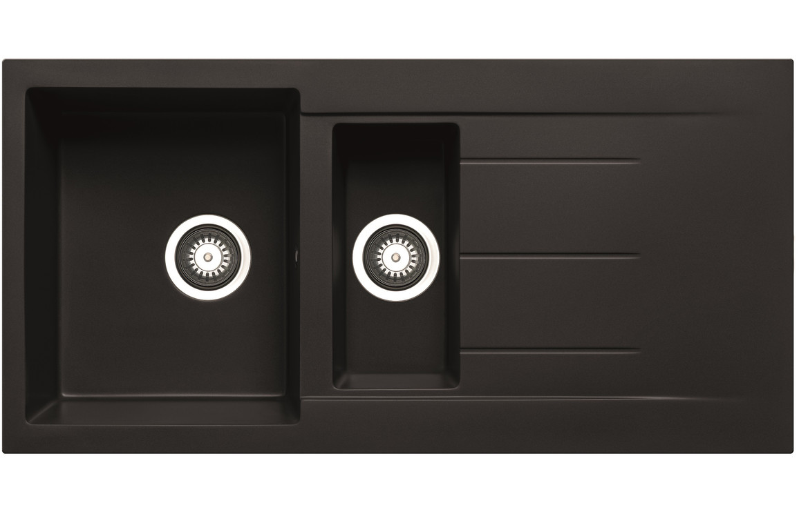 A Prima+ 1.5 bowl inset sink in Black.