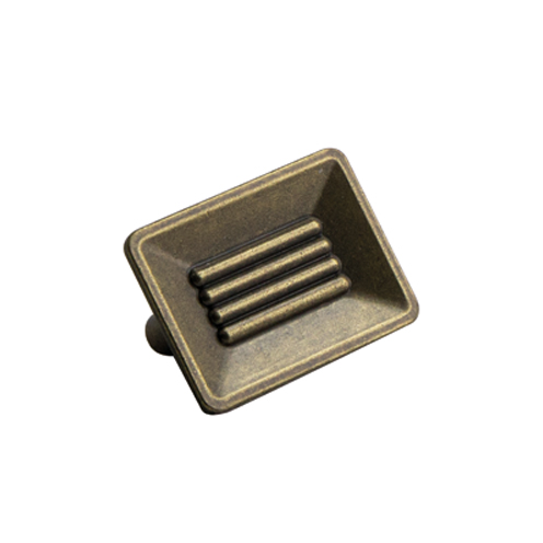 Square knob - brass