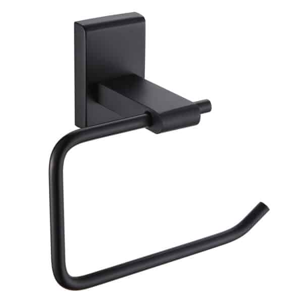 BLACK WALL MOUNTED TOILET ROLL HOLDER UNITY