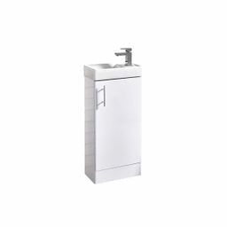 Lanza Cloakroom Vanity Floor Mounted - High Gloss White