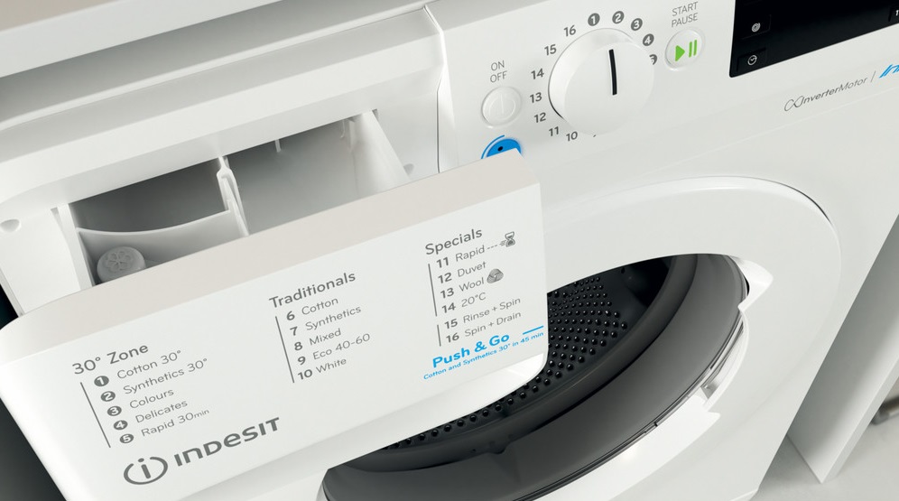 Indesit 9Kg Washing Machine with 1400 rpm - White - A Rated BWE91496XWUKN 