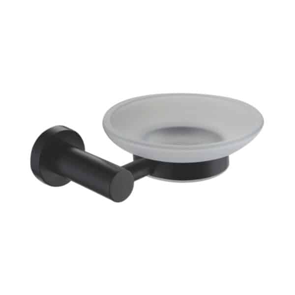 MODERN ROUND BLACK WALL MOUNTED BATHROOM SOAP DISH MODERNITY